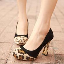 2014 Spring Summer brand New arrive pumps women’s Sexy high-heeled shoes charms leopard print chunky heel high-heeled TH168