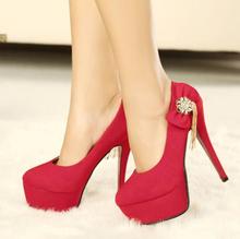 2014 Spring Summer brand New arrive pumps women’s Sexy high-heeled shoes charms bowknot thin heel ultra high high-heeled TH164