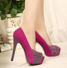 2014 Spring Summer brand New arrive pumps women’s Sexy high-heeled shoes charms glitter thin heel ultra high high-heeled TH165