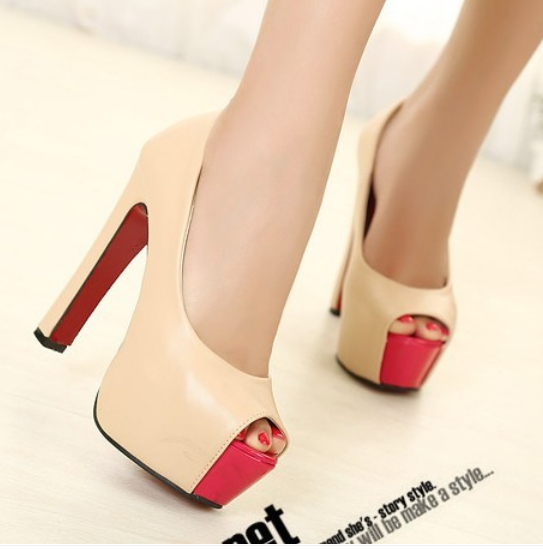 2014 Spring Summer brand New arrive pumps women s Sexy high heeled chunky heel ultra high