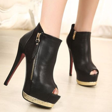 2014 Spring Summer New arrive pumps women’s Sexy high-heeled charms zipper thin heels ultra high high-heeled shoes TH062