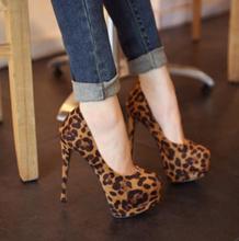 2014 Spring Summer brand New arrive pumps women’s Sexy high-heeled leopard print thin heels ultra high high-heeled shoes TH056