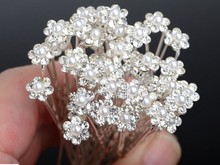 Wholesale 40Pcs Wedding Bridal Clear Crystal Pearl Hair Pins Hair Accessories