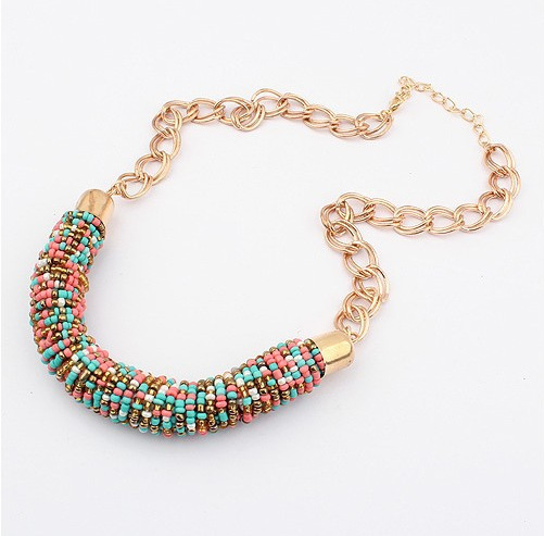 6color Handmade beaded collar necklace choker statement necklace women fashion Necklaces Pendants brand jewelry wholesale N599