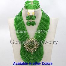 Terrific Green Costume African Beads Jewelry Set Indian Nigerian Bridal Jewelry Set Hot Sale 2015 Free