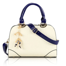 2014 Hot New Style Fashion Women’s Handbag charms crystals pendant Handbag shoulder bags messenger bags PU leather bags B021