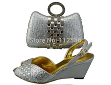 Free shipping wholesale shoe and matching bag , Fashion shoe and bag to match with free shipping by DHL silver color