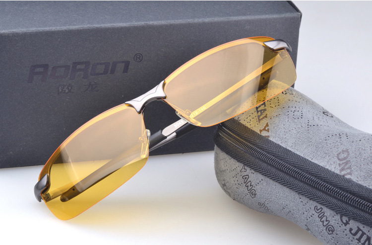 free shipping 2014 NEW Driving mirror night and day dimming night vision glasses polarized sunglasses male