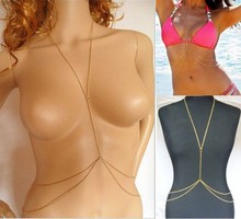 Sunshine jewelry store Fashion Popular Retro Bikini Gold Sexy Body Chain Double Chain