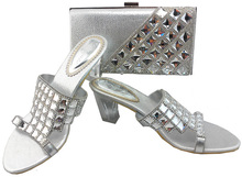 Fashion nice matching shoes and bag set shoe and bag retail/wholesale free shipping by DHL,SILVER