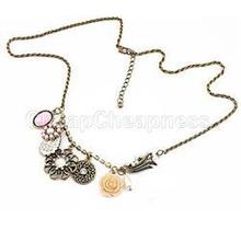 2014New Party Charm Fashion Jewelry Women Retro Irregular Rhinestone Necklaces Women Crystal Flower Drop Necklaces for