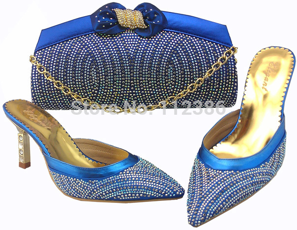 Rhinestone shoe with chain bag to match wholesale and retail bridal shoe and bag for free