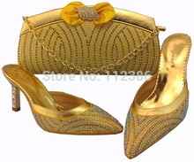 Fashion yellow wedding shoe and bag for wholesale price and free shipping by DHL