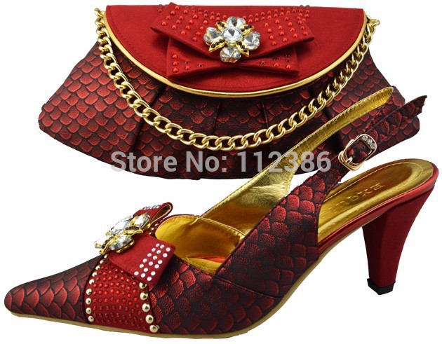 FREE SHIPPING Hot sell matching bags and shoes for women Italy matching shoe and bag set