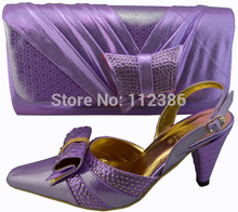 African Fashion italian Shoes and Matching Bags set,with plenty stone for party Italy Shoes and Bags in likac