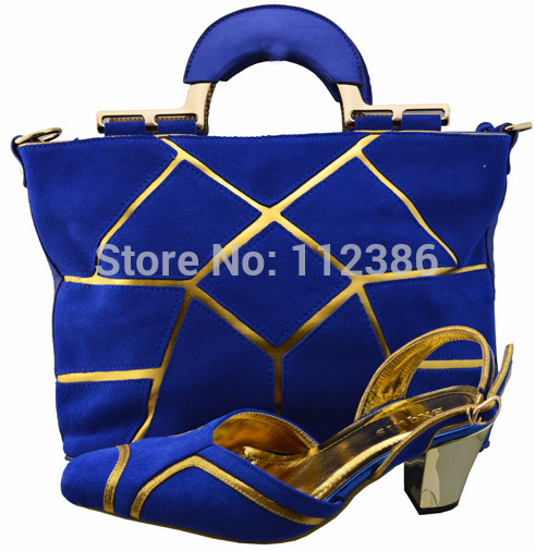 Fashion shoe and matching bag in Real Leather for free shipping by DHL Hot sales African