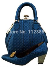 Ladies High Heel Shoes Italian Matching Shoes and Bags TSH1110 in blue