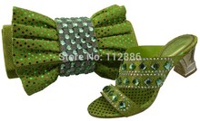 Wholesale shoe and matching bag set with free shipping by DHL in green size 38-42