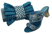 Elegant shoe and matching bag , italian style with free shipping by DHL,TSH1115blue