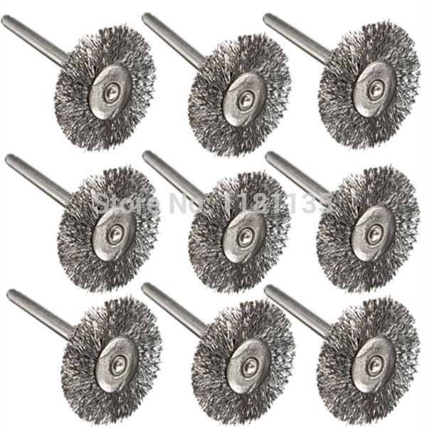10pcs/lot escovas de roda de arame de aço para dremel acessórios para rot