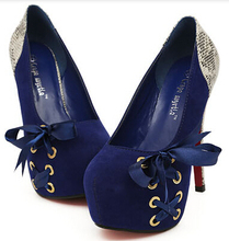 Hot sale Princess sweet bow 2014 new spring and autumn single shoes ultra thin heels high