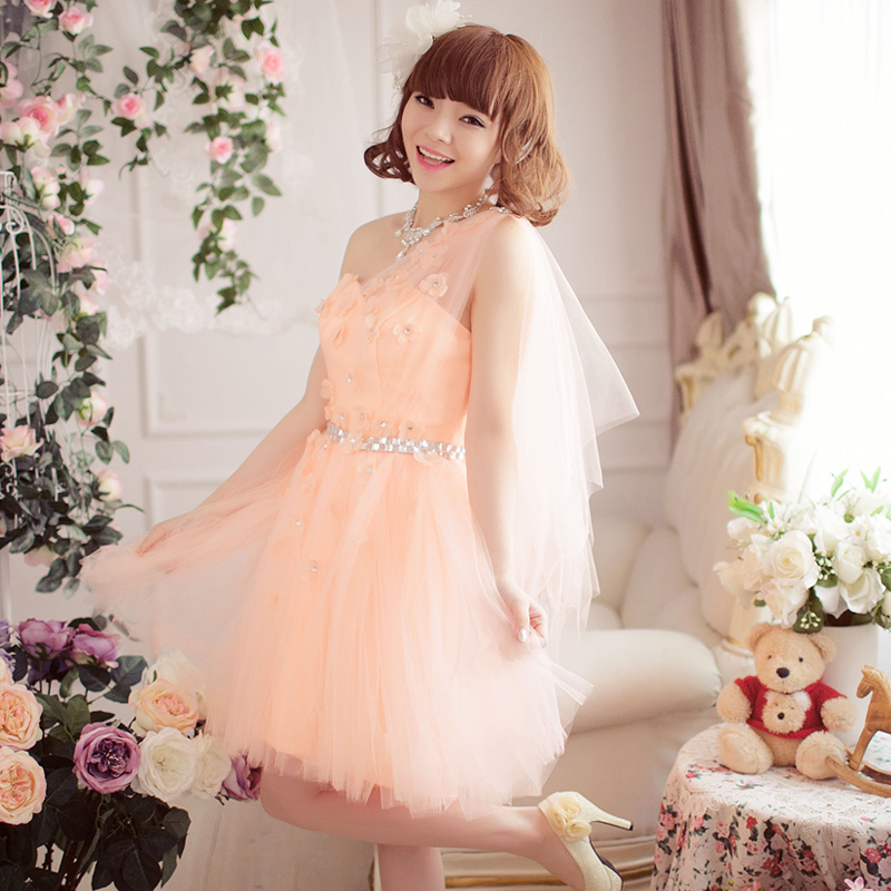 ... Short Formal Prom Dress Diamond Short Party Bridesmaid Dress(China