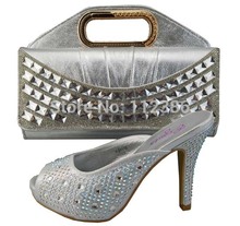 New Arrival in 2014! Crystal Shoe and matching bag with free shipping by DHL at wholesale and retail price