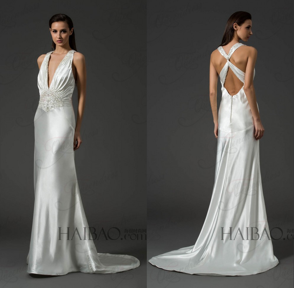 White satin dress