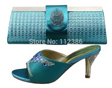 Elegant wedding shoe and matching bagag at wholesale and retail price in blue size 38-42