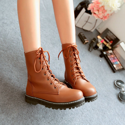  2014 Big Size Spring and Autumn Women s Fashion Hot Sale Boots Charm Solid Lace