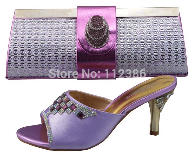 Italian Fashion Wedding Shoes And Bags To Match Women Free Shipping in lilac size 38 42