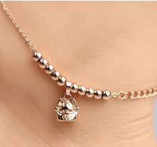 2014 New High quality wedding foot jewelry Cut Cat chain of beads 316L Titanium Steel Rose