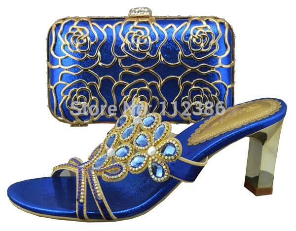 Cut outs Pu leather shoe and bag matching set with wholesale price and free shipping by