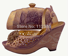 Free shipping by DHL!! new arrival Fashion design shoe and matching bag set for party and wedding purple.