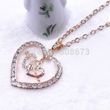 Wholesale Cheap Good Quality Crystal Heart Charm Necklace,Cupid Arrow And Heart Pendent Necklace
