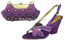 2014 Newest Comming shoe and bag with nice purple color. Wholesale and free shipping matching shoe and bag