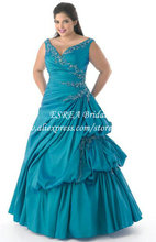 New Fashion Appliques Straps Ruched Satin Green Long Plus Size Prom Dress Ball Gown HM307 Lace