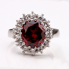 2014 New Arrival Fashion Brand Noble Princess Ruby Simulated Garnet With Czech Drill Red Color Finger