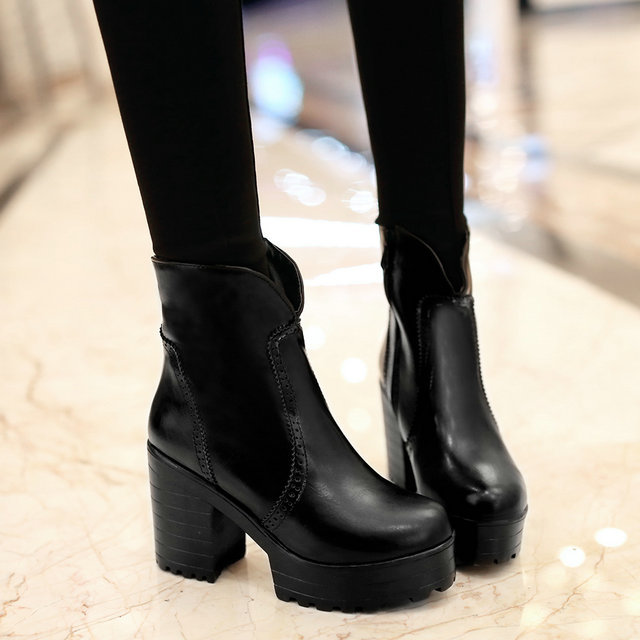 2015 fashion sexy high heeled knight waterproof boots Autumn and winter season Martin short boots size