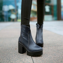 2015 fashion sexy high heeled knight waterproof boots Autumn and winter season Martin short boots size
