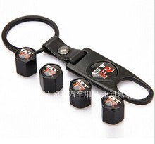 4 pcs GTR  auto Wheel Tire Valve Stem Air Caps Covers set with car Key chain