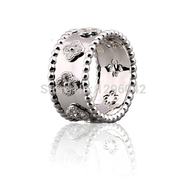 Wholesale 925 sterling silver ring Seiko Simulation diamond clover series of high grade silver plated men