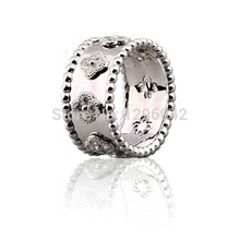 Wholesale 925 sterling silver ring Seiko Simulation diamond clover series of high-grade silver -plated men ring gold ring K