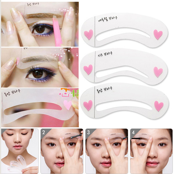 New 2014 Free Shipping Eyebrow Stencil Tool Makeup Eye Brow Template Shaper Make Up Tool 3