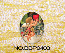 Min order 10$  4pcs  Cupid Oval Glass Cabochon 40x30mm for Base setting or frame BBP0403