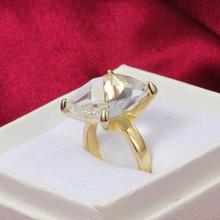Clear Crystal and Simple beauty attractive ring 18K Yellow gold plated For Women Wedding 1803