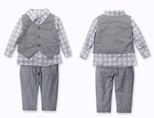 new casual autumn baby boy s clothing set vest shirt pants 3 pcs fashion toldder outfits