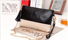 Free shipping women Crocodile grain leather chain shoulder inclined dinner bag leather handbag