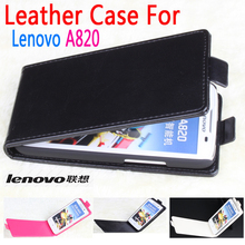 High Quality New Original Lenovo A820 Leather Case Flip Cover for Lenovo A 820 Case Phone Cover In Stock Free Shipping