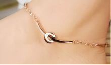Elegant Wedding Bending ring Design Titanium Steel Rose Gold Women Barefoot Sandals Anklet Foot Chain Jewelry